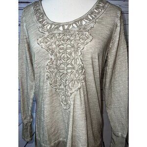 Soft Surroundings‎ Tunic Shirt size Small 2AQ77 Pullover Blouse Top Sexy Cut Out